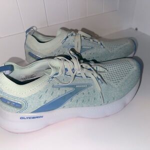 Brooks Light Green and Blue Running Shoes
